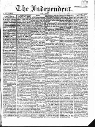 cover page of Wexford Independent published on May 2, 1866