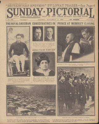 cover page of Sunday Mirror published on November 2, 1924