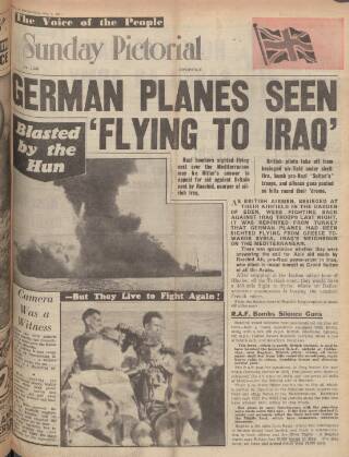 cover page of Sunday Mirror published on May 4, 1941