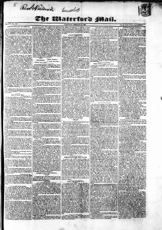 cover page of Waterford Mail published on February 2, 1839