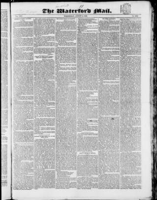 cover page of Waterford Mail published on August 2, 1848