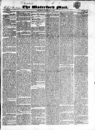 cover page of Waterford Mail published on September 17, 1851