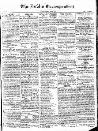 cover page of Dublin Correspondent published on May 22, 1823