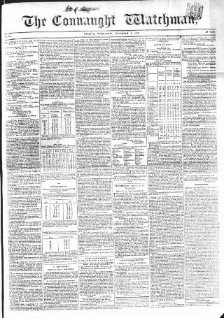cover page of Connaught Watchman published on November 2, 1853
