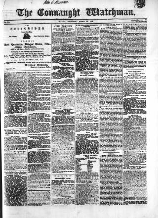 cover page of Connaught Watchman published on March 19, 1856