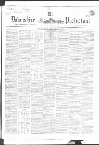 cover page of Downshire Protestant published on May 2, 1856