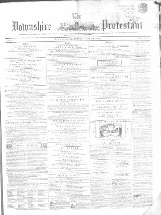 cover page of Downshire Protestant published on June 18, 1858