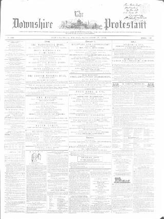 cover page of Downshire Protestant published on September 17, 1858