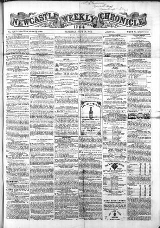cover page of Newcastle Chronicle published on June 18, 1864