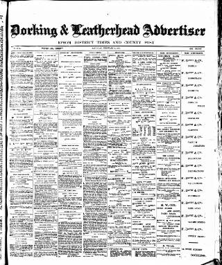cover page of Dorking and Leatherhead Advertiser published on February 2, 1907