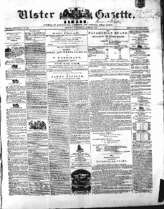 cover page of Ulster Gazette published on June 18, 1859