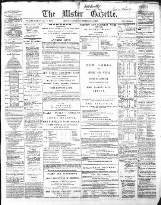 cover page of Ulster Gazette published on February 2, 1867