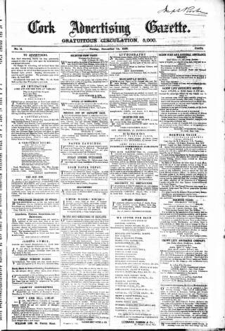 cover page of Cork Advertising Gazette published on December 14, 1855