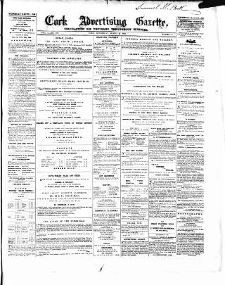 cover page of Cork Advertising Gazette published on March 2, 1859