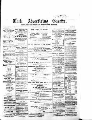 cover page of Cork Advertising Gazette published on June 15, 1859