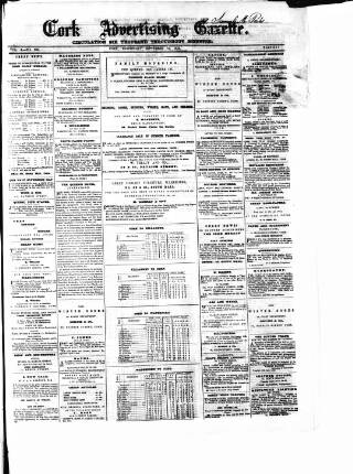 cover page of Cork Advertising Gazette published on September 21, 1859