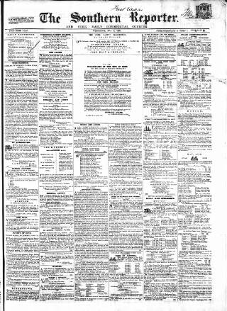 cover page of Southern Reporter and Cork Commercial Courier published on May 2, 1860