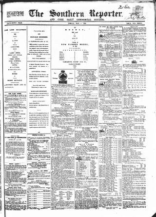 cover page of Southern Reporter and Cork Commercial Courier published on May 4, 1866