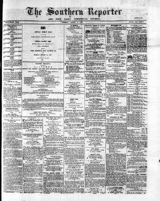 cover page of Southern Reporter and Cork Commercial Courier published on August 2, 1870