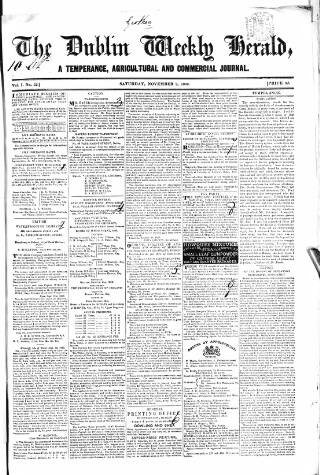 cover page of Dublin Weekly Herald published on November 2, 1839