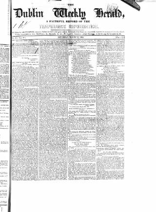 cover page of Dublin Weekly Herald published on March 19, 1842