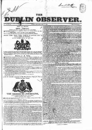 cover page of Dublin Observer published on May 4, 1833