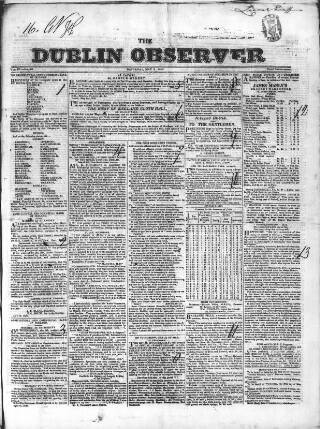 cover page of Dublin Observer published on May 2, 1835