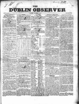 cover page of Dublin Observer published on September 5, 1835