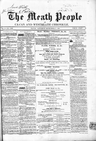 cover page of Meath People published on September 17, 1859