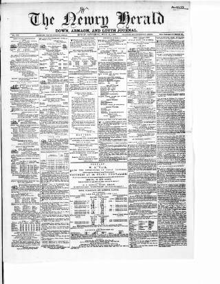 cover page of Newry Herald published on June 18, 1859