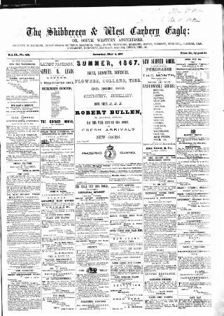 cover page of Skibbereen & West Carbery Eagle published on May 4, 1867