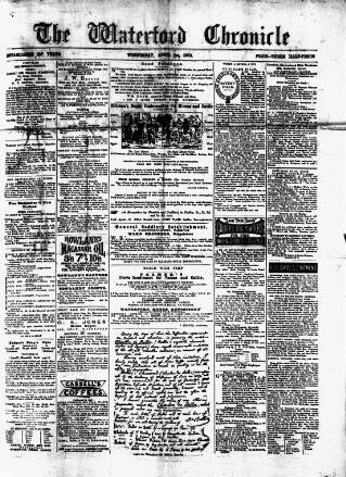 cover page of Waterford Chronicle published on April 1, 1874