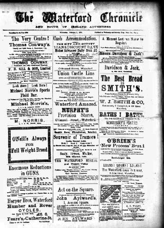 cover page of Waterford Chronicle published on February 2, 1910