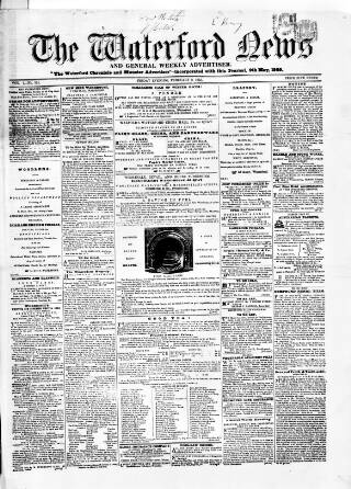 cover page of Waterford News published on February 2, 1855