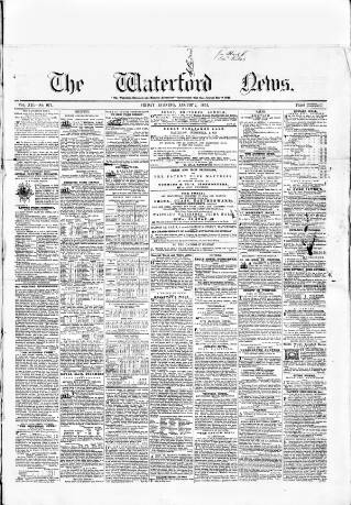 cover page of Waterford News published on August 2, 1861