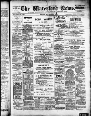 cover page of Waterford News published on November 2, 1900
