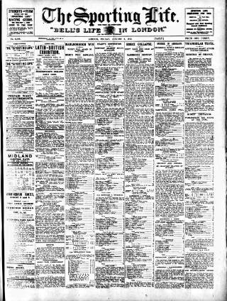 cover page of Sporting Life published on August 2, 1912