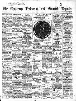 cover page of Tipperary Vindicator published on September 17, 1861