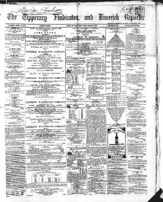 cover page of Tipperary Vindicator published on November 2, 1866