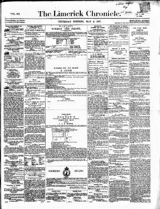 cover page of Limerick Chronicle published on May 2, 1867