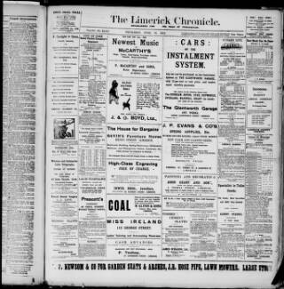 cover page of Limerick Chronicle published on June 18, 1914