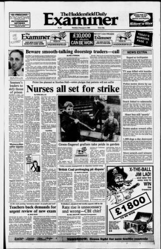 cover page of Huddersfield Daily Examiner published on February 2, 1988
