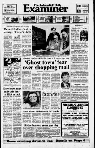 cover page of Huddersfield Daily Examiner published on May 2, 1988