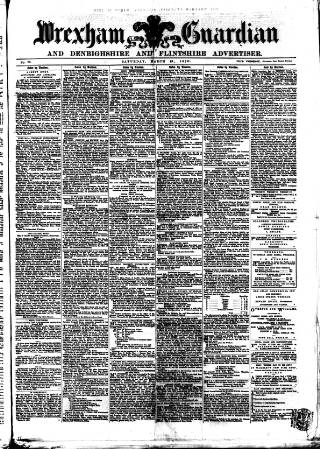 cover page of Wrexham Guardian and Denbighshire and Flintshire Advertiser published on March 19, 1870