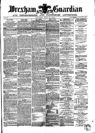 cover page of Wrexham Guardian and Denbighshire and Flintshire Advertiser published on June 18, 1870
