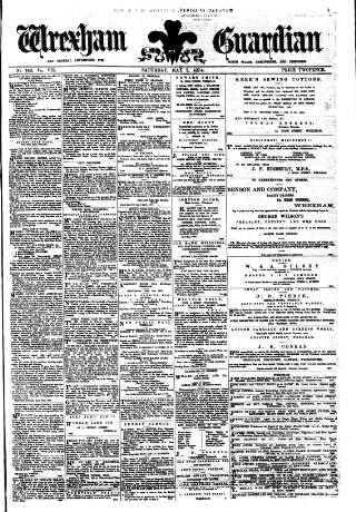 cover page of Wrexham Guardian and Denbighshire and Flintshire Advertiser published on May 2, 1874