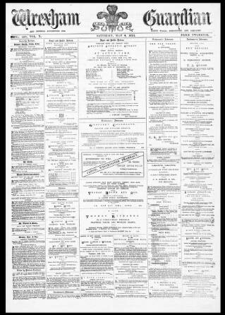 cover page of Wrexham Guardian and Denbighshire and Flintshire Advertiser published on May 4, 1878