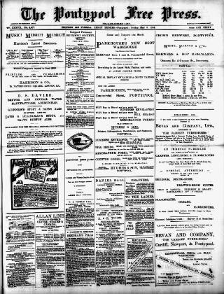 cover page of Pontypool Free Press published on May 4, 1894