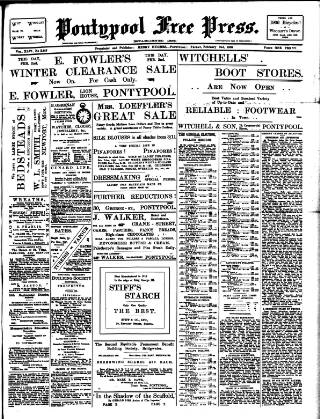 cover page of Pontypool Free Press published on February 2, 1906