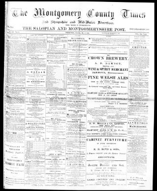 cover page of Montgomery County Times and Shropshire and Mid-Wales Advertiser published on May 2, 1896